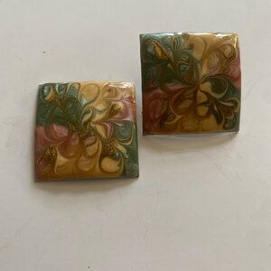 Vintage Colorful Swirl pierced Earrings